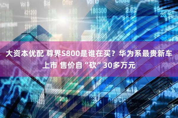 大资本优配 尊界S800是谁在买？华为系最贵新车上市 售价自“砍”30多万元