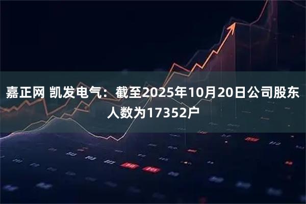 嘉正网 凯发电气：截至2025年10月20日公司股东人数为17352户