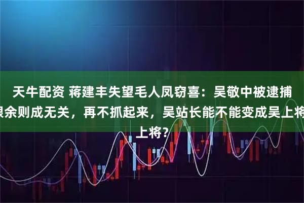 天牛配资 蒋建丰失望毛人凤窃喜:吴敬中被逮捕跟余则成无关,再不抓起来,吴站长能不能变成吴上将?