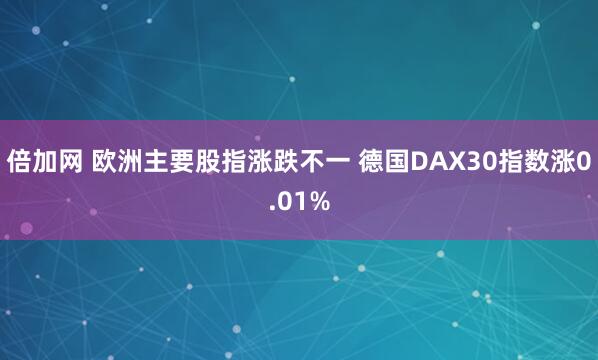 倍加网 欧洲主要股指涨跌不一 德国DAX30指数涨0.01%